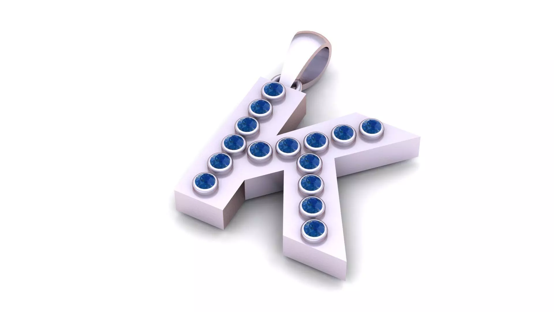 K ALPAHBETS PENDANT 3d printable model 3D print model_1