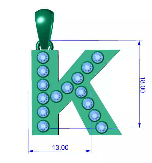 K ALPAHBETS PENDANT 3d printable model 3D print model_4