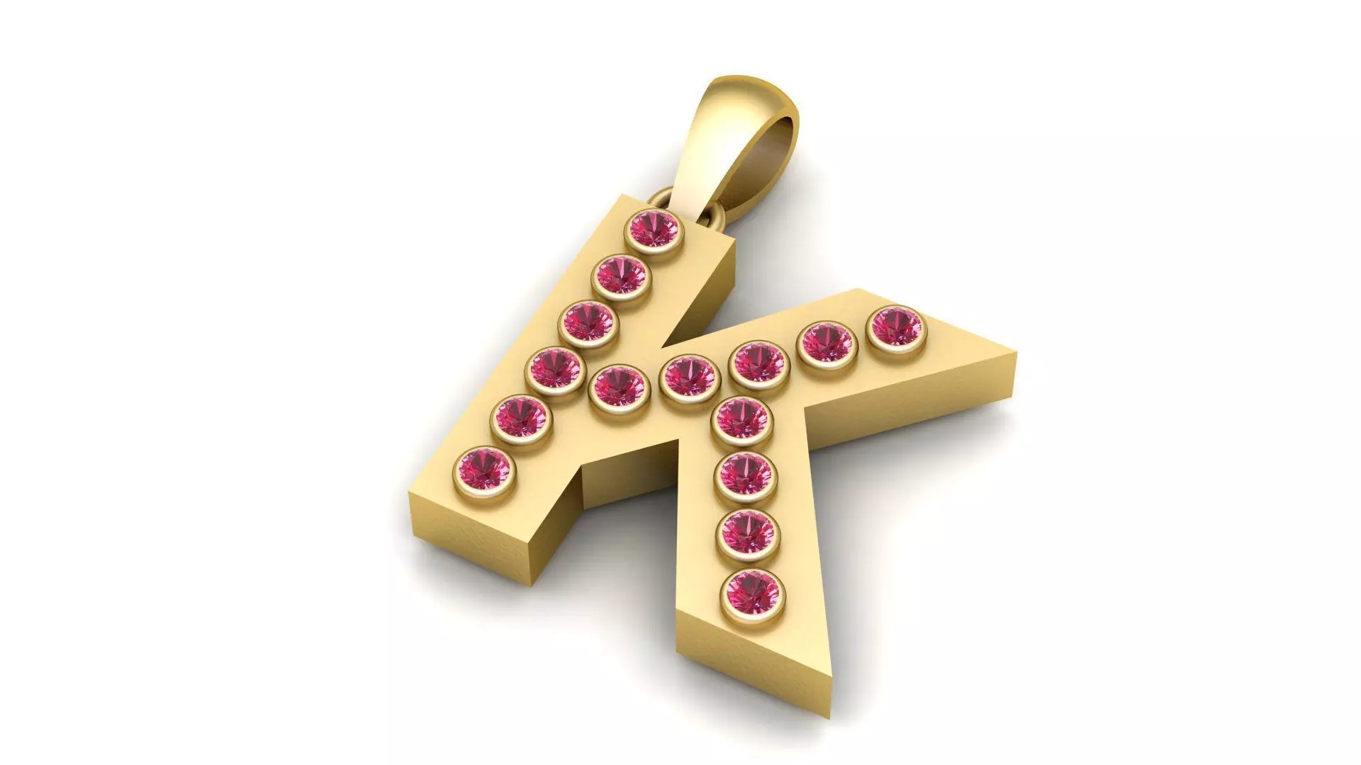 K ALPAHBETS PENDANT 3d printable model 3D print model_3