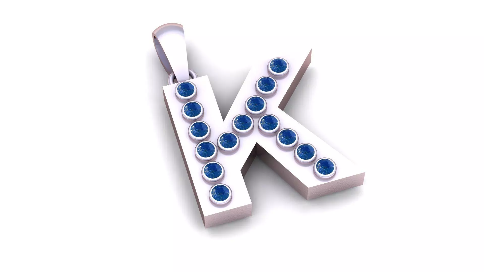 K ALPAHBETS PENDANT 3d printable model 3D print model_2