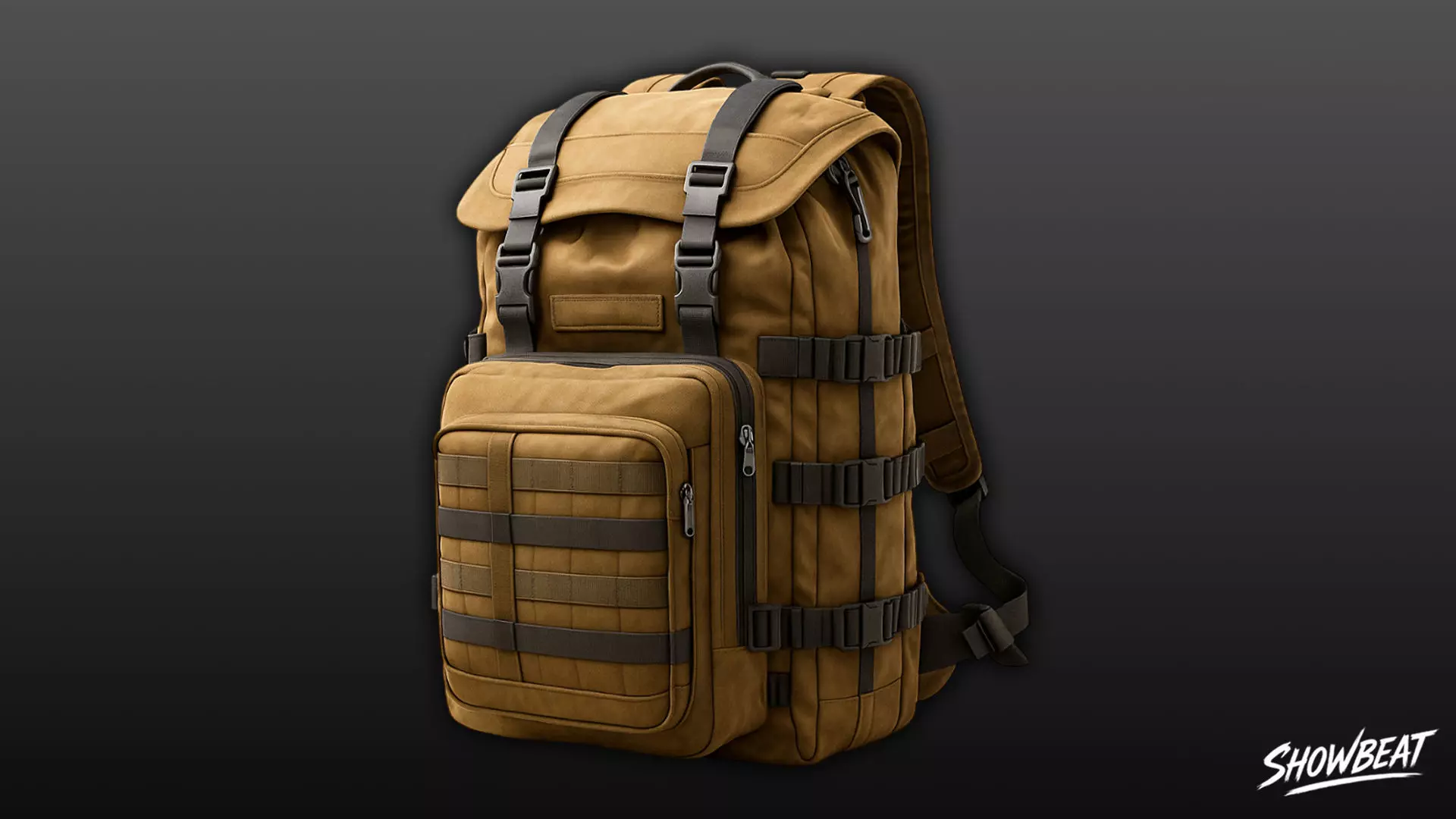 Tan Field Backpack Low-poly 3D model