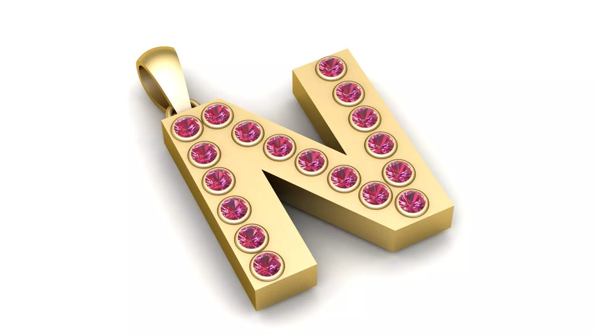 N ALPAHBETS PENDANT 3d printable model 3D print model_0