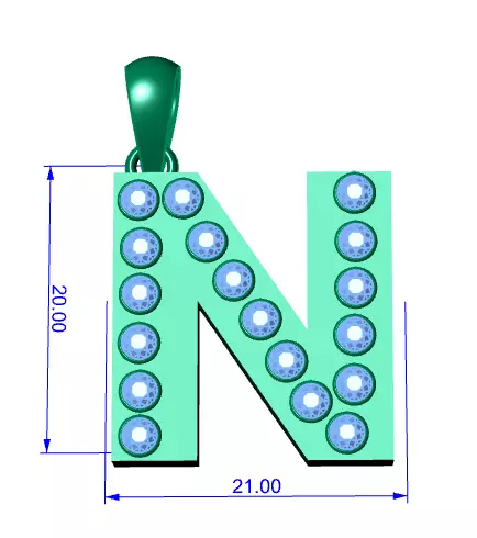 N ALPAHBETS PENDANT 3d printable model 3D print model_3