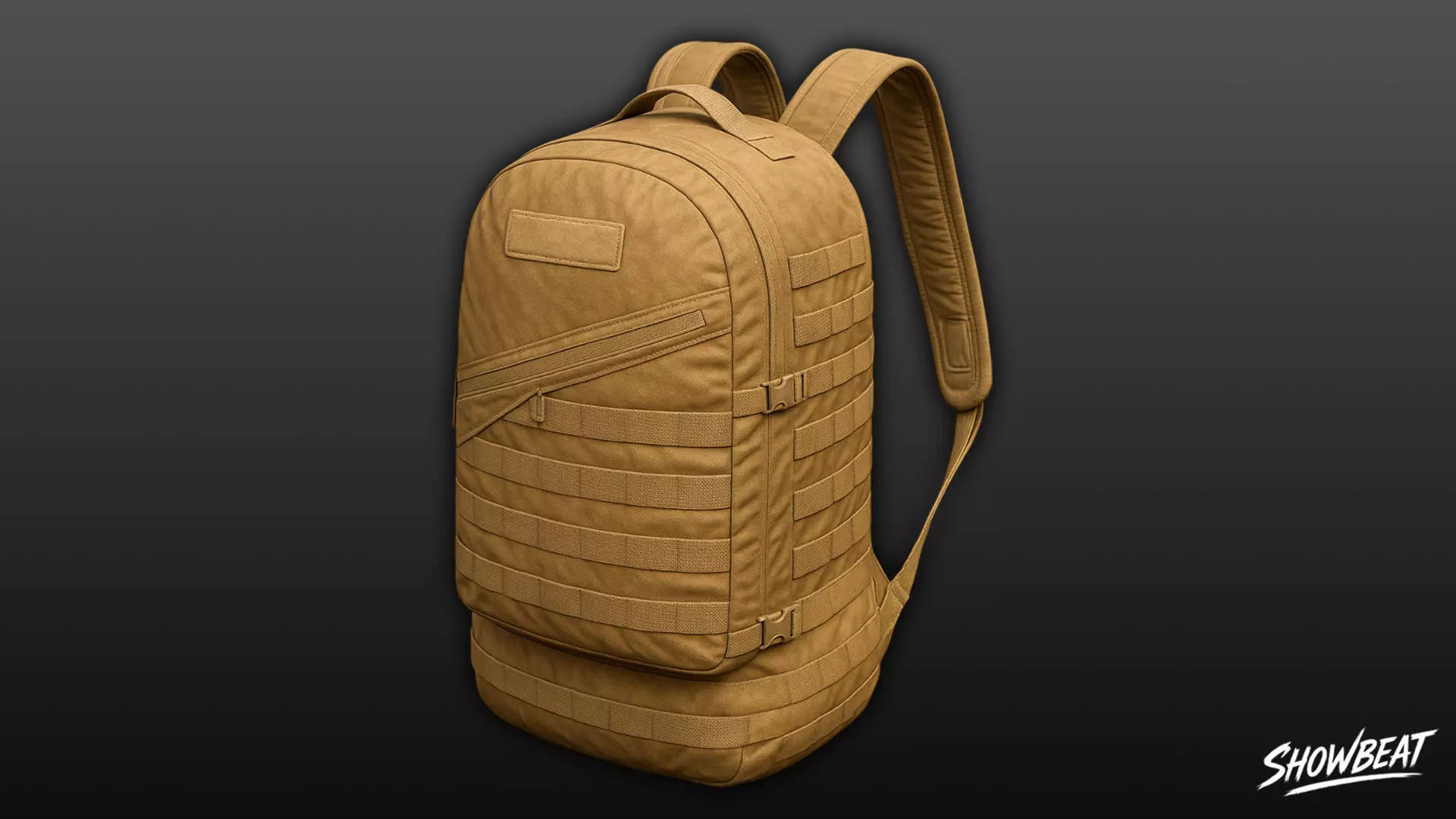 Tan Tactical Backpack Low-poly 3D model