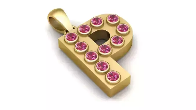 P ALPAHBETS PENDANT   3d printable model 