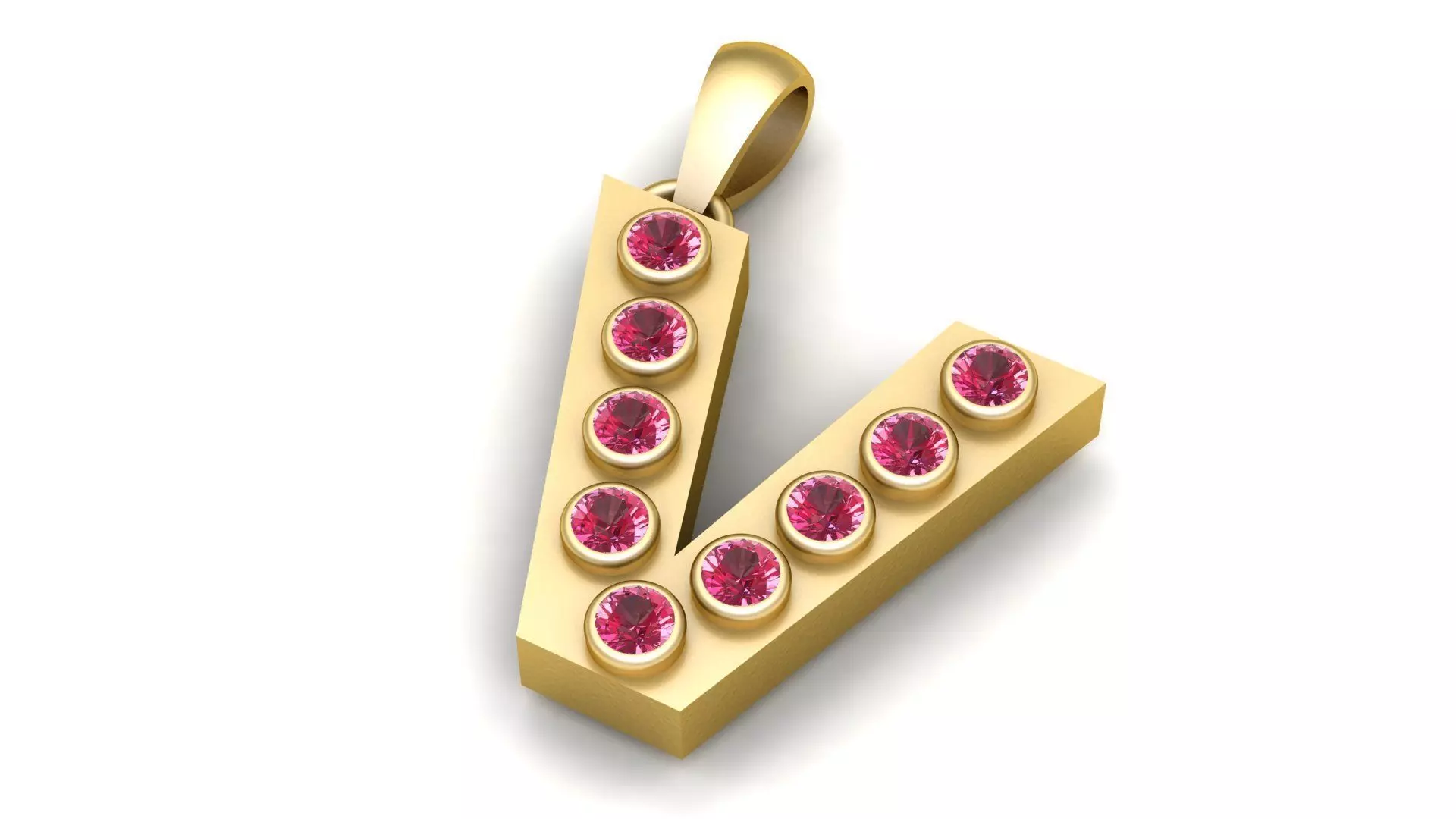 V ALPAHBETS PENDANT 3d printable model 3D print model_1