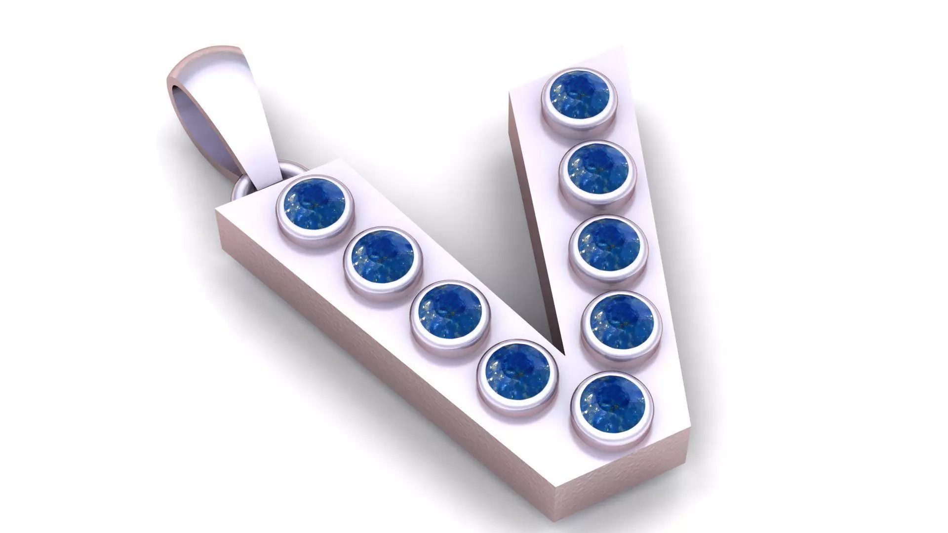 V ALPAHBETS PENDANT 3d printable model 3D print model_2