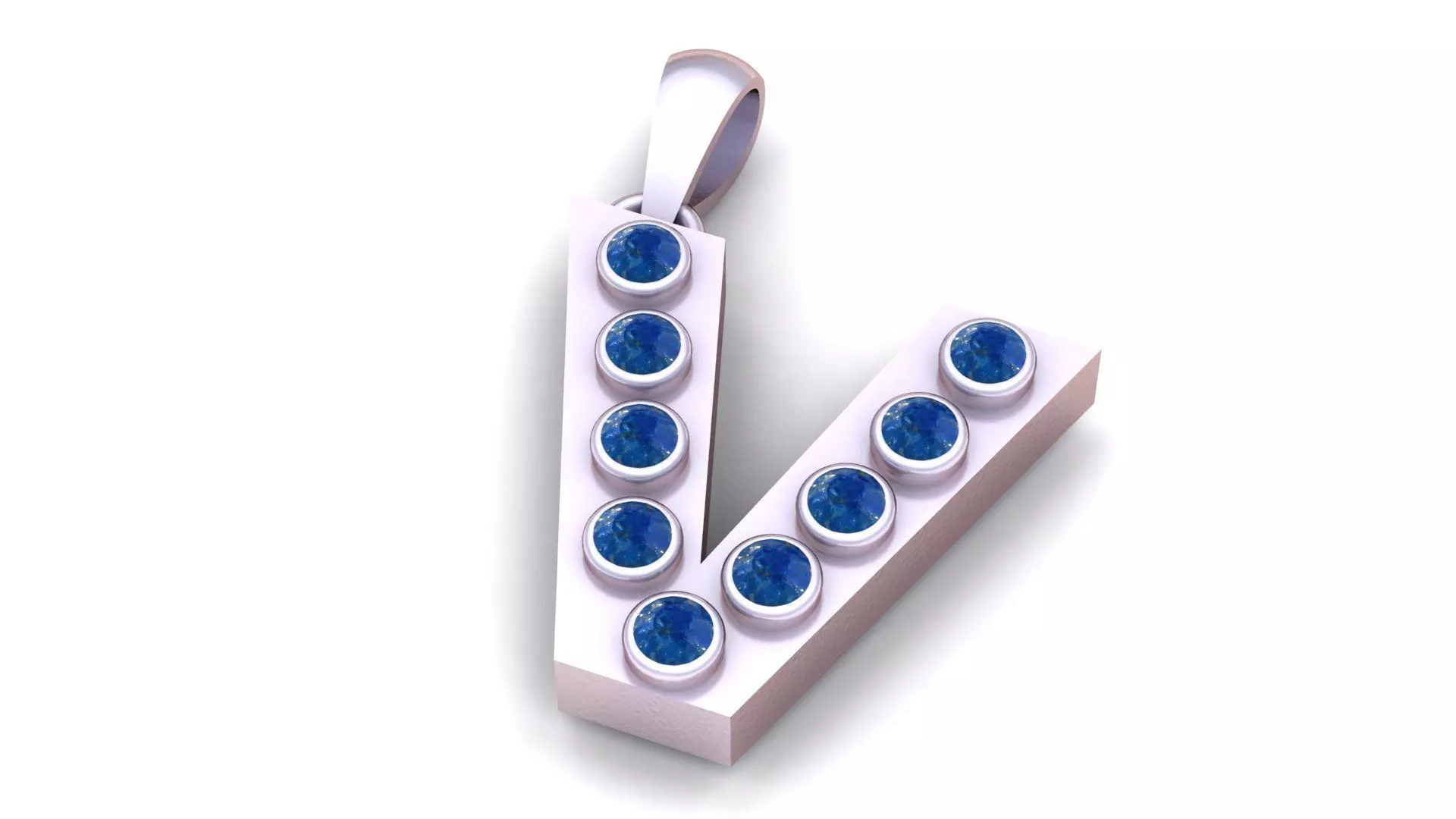 V ALPAHBETS PENDANT 3d printable model 3D print model_3