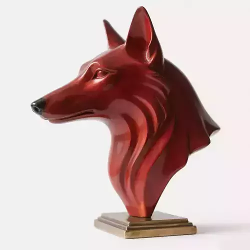 Dog head sculpture