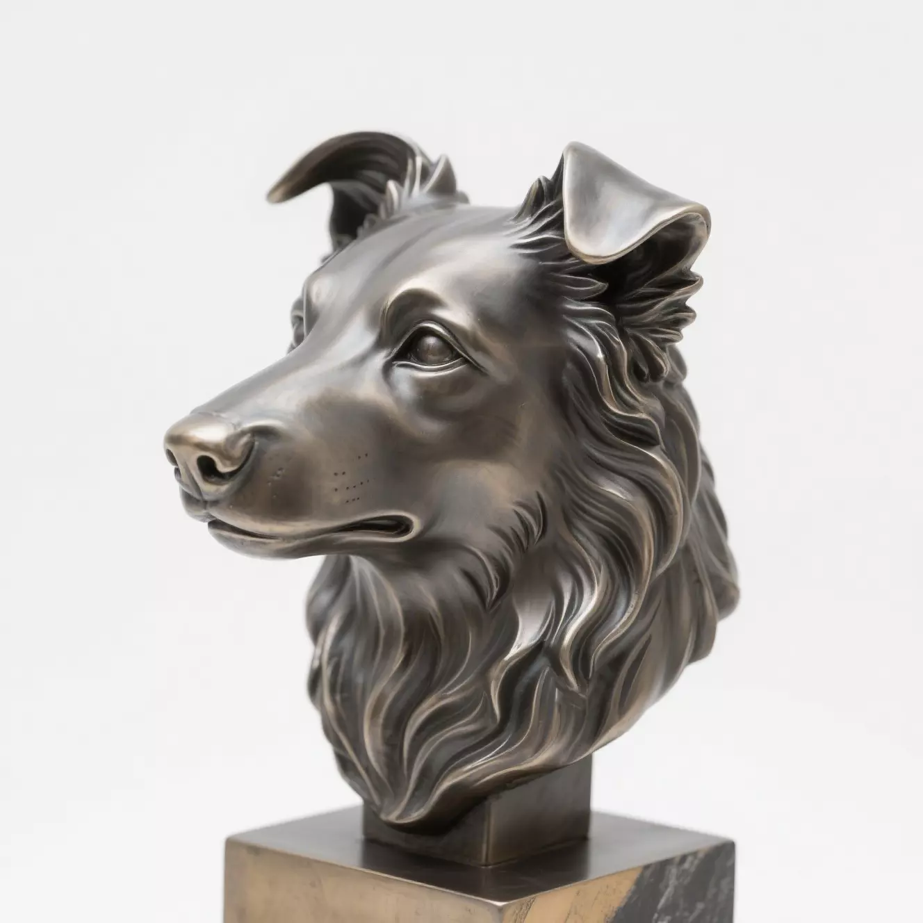Dog head sculpture 3D print model_0