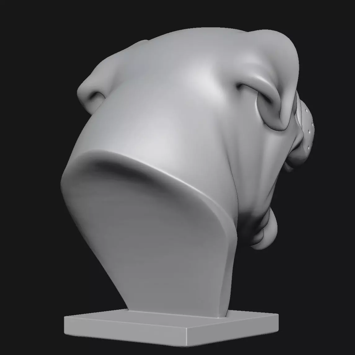 Dog head sculpture 3D print model_4
