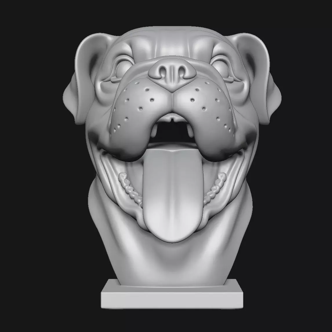 Dog head sculpture 3D print model_7