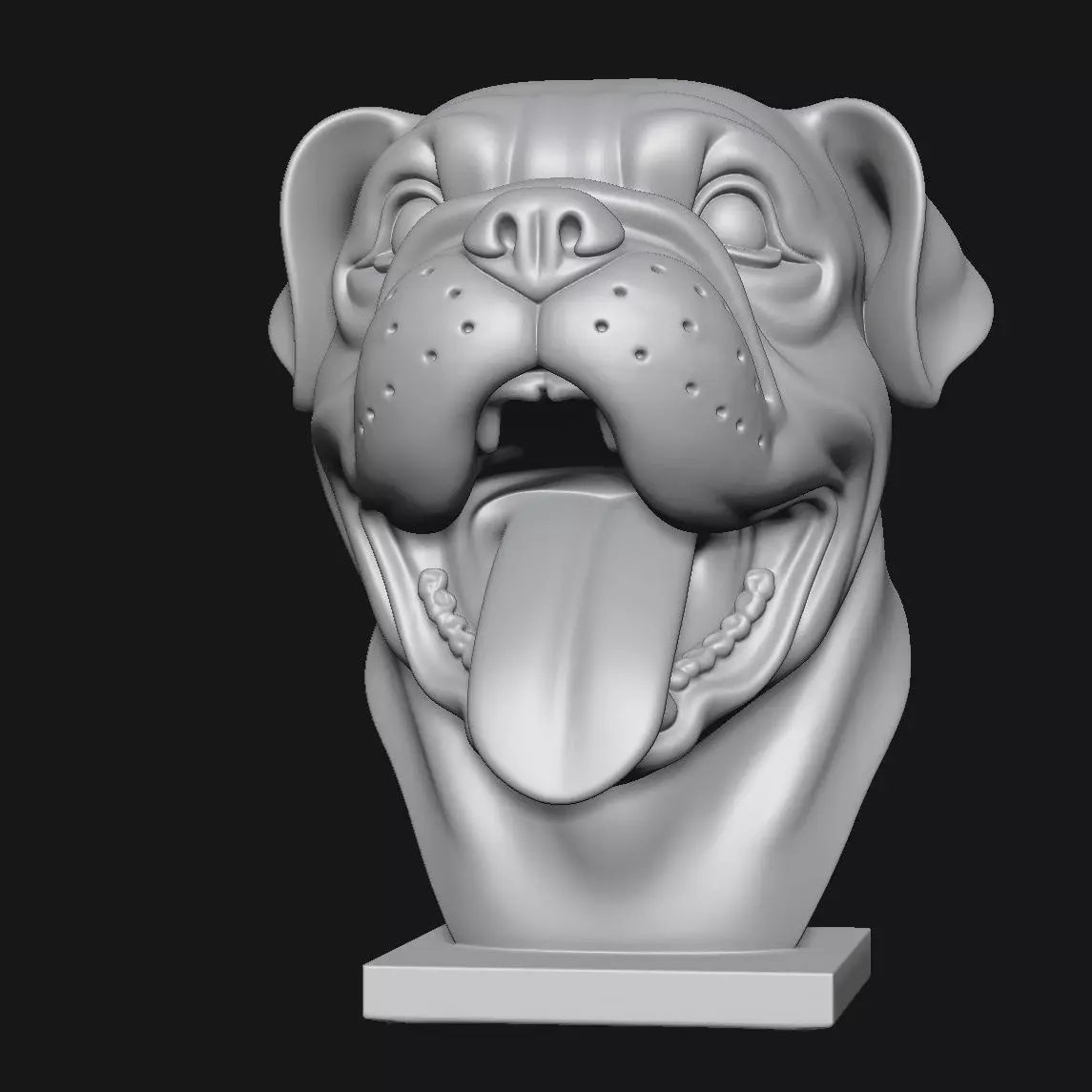 Dog head sculpture 3D print model_1