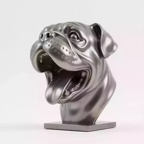Dog head sculpture
