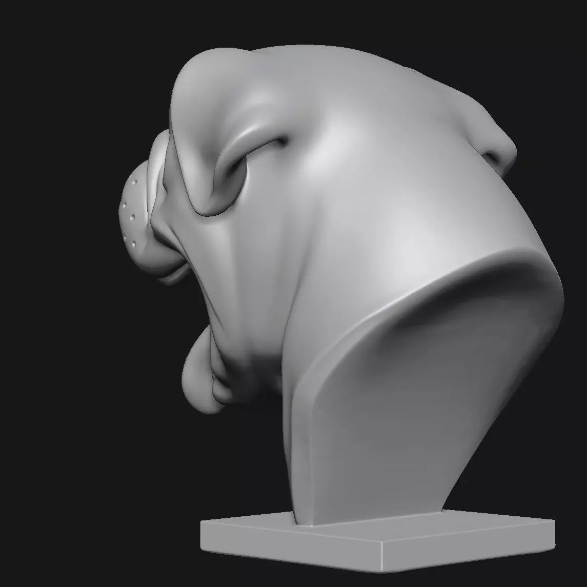 Dog head sculpture 3D print model_3