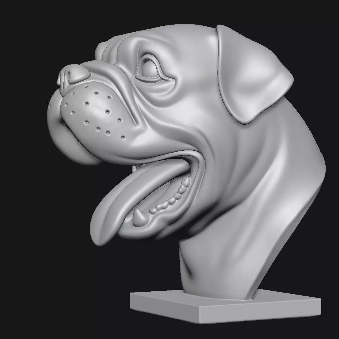 Dog head sculpture 3D print model_2