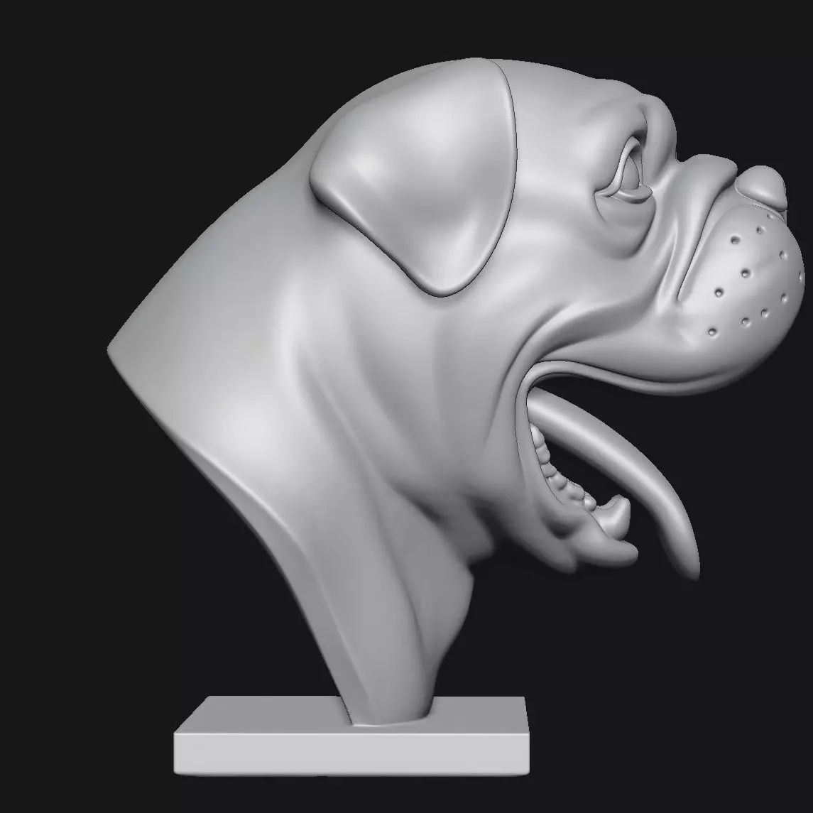 Dog head sculpture 3D print model_5