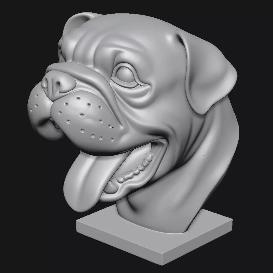 Dog head sculpture 3D print model_8