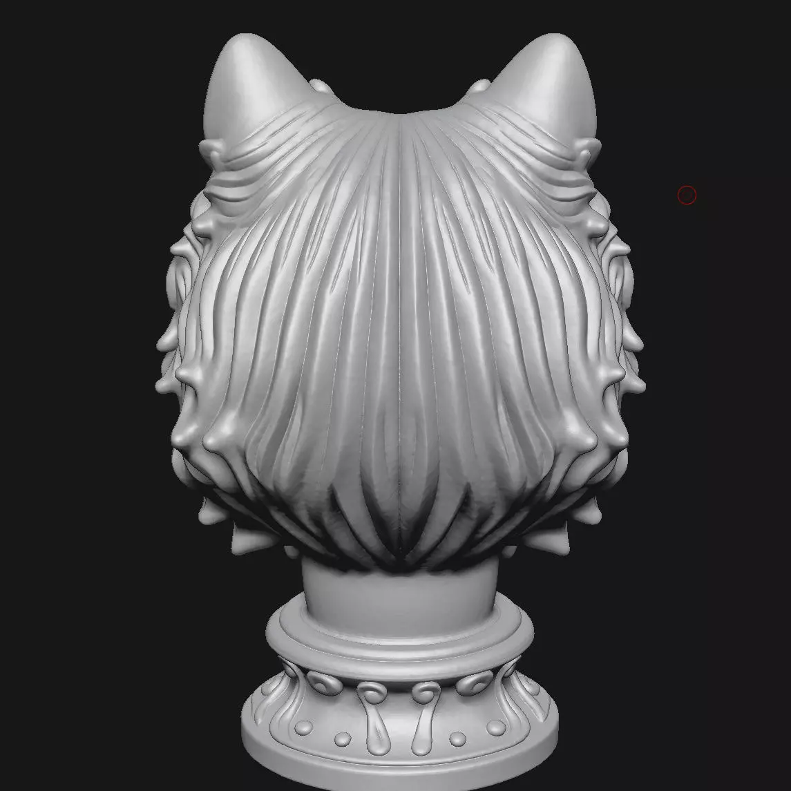 Samoyed head sculpture 3D print model_8