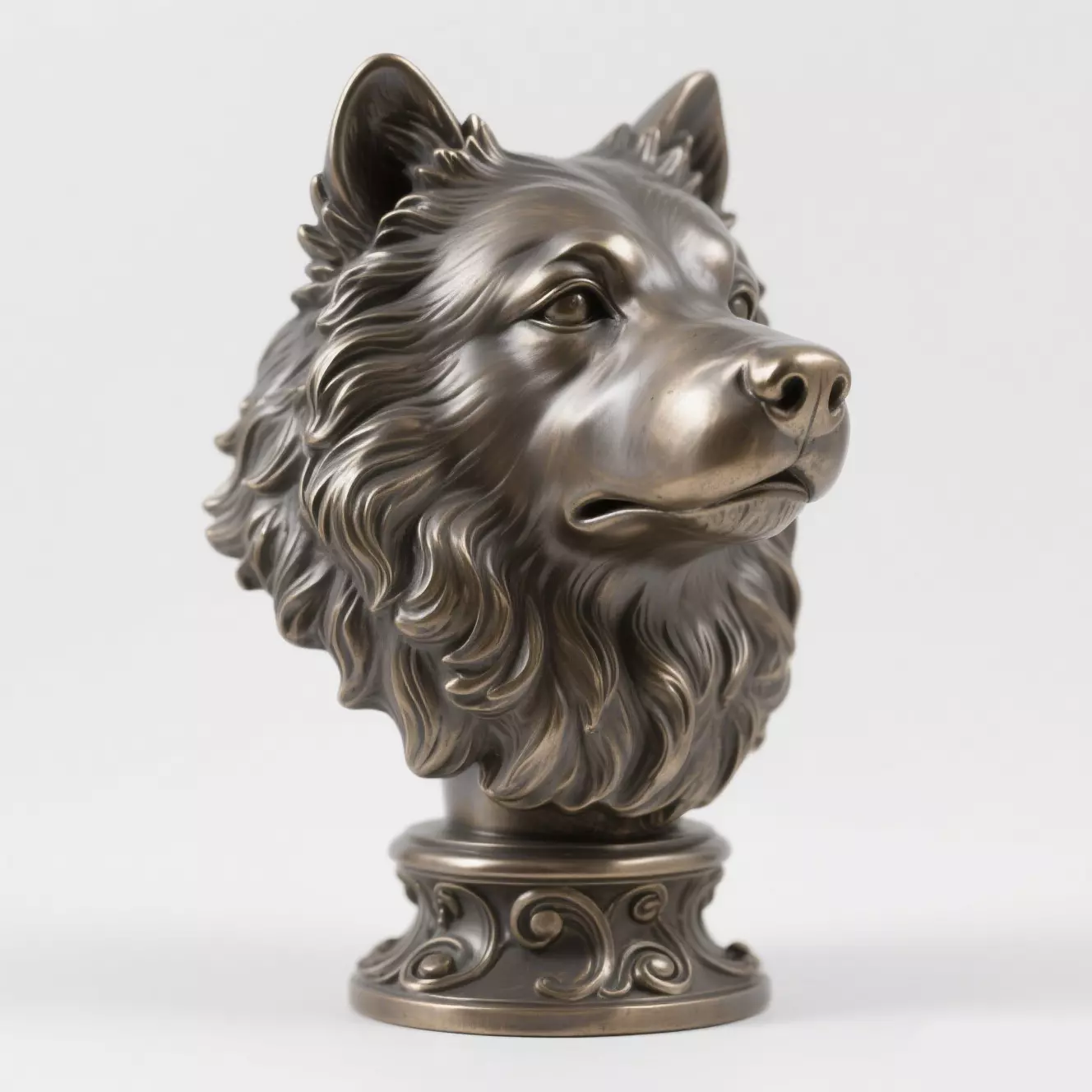 Samoyed head sculpture 3D print model_12