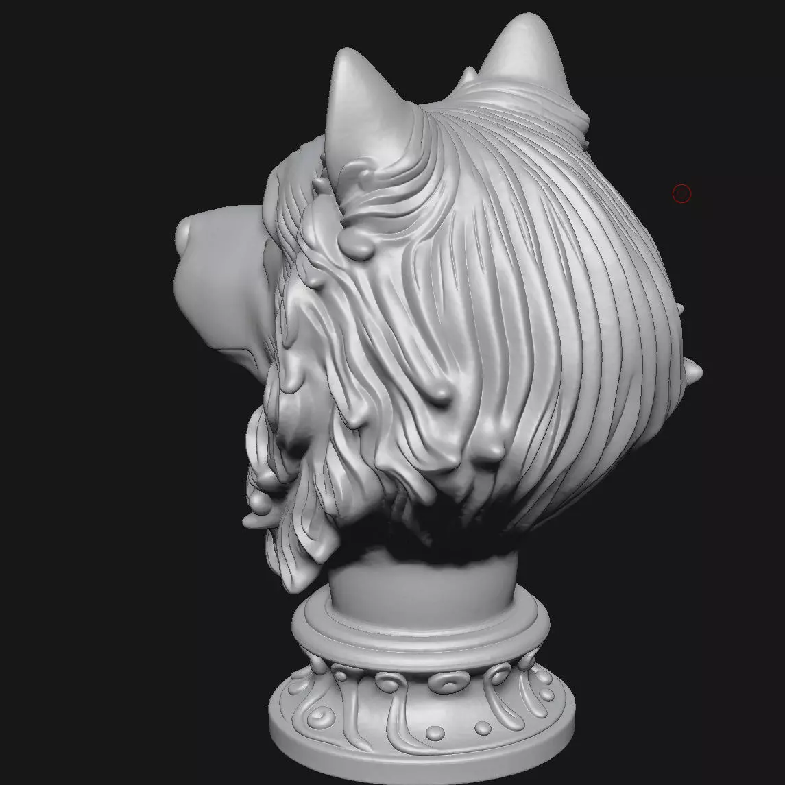 Samoyed head sculpture 3D print model_7