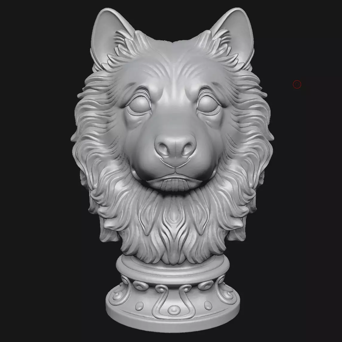 Samoyed head sculpture 3D print model_11
