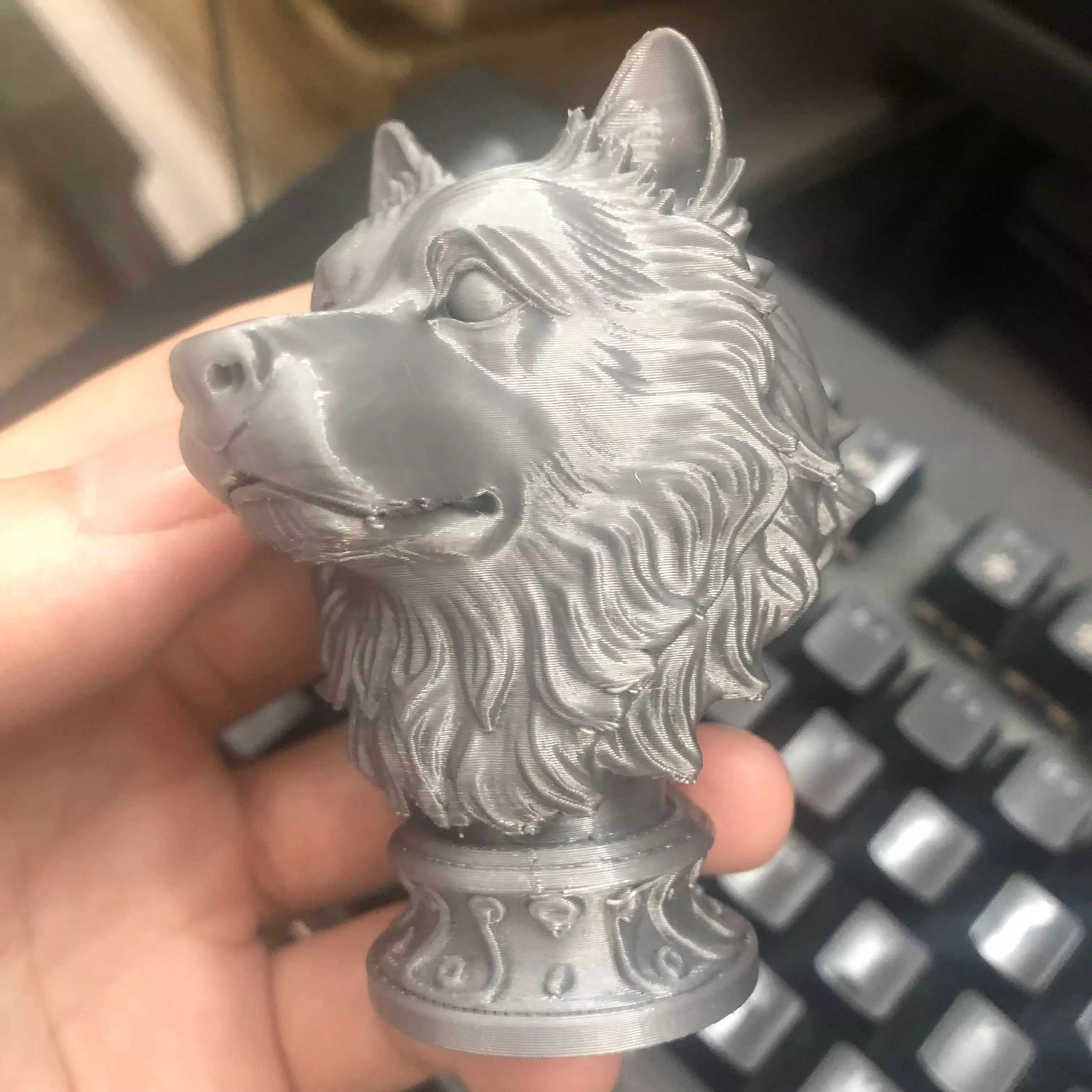 Samoyed head sculpture 3D print model_1