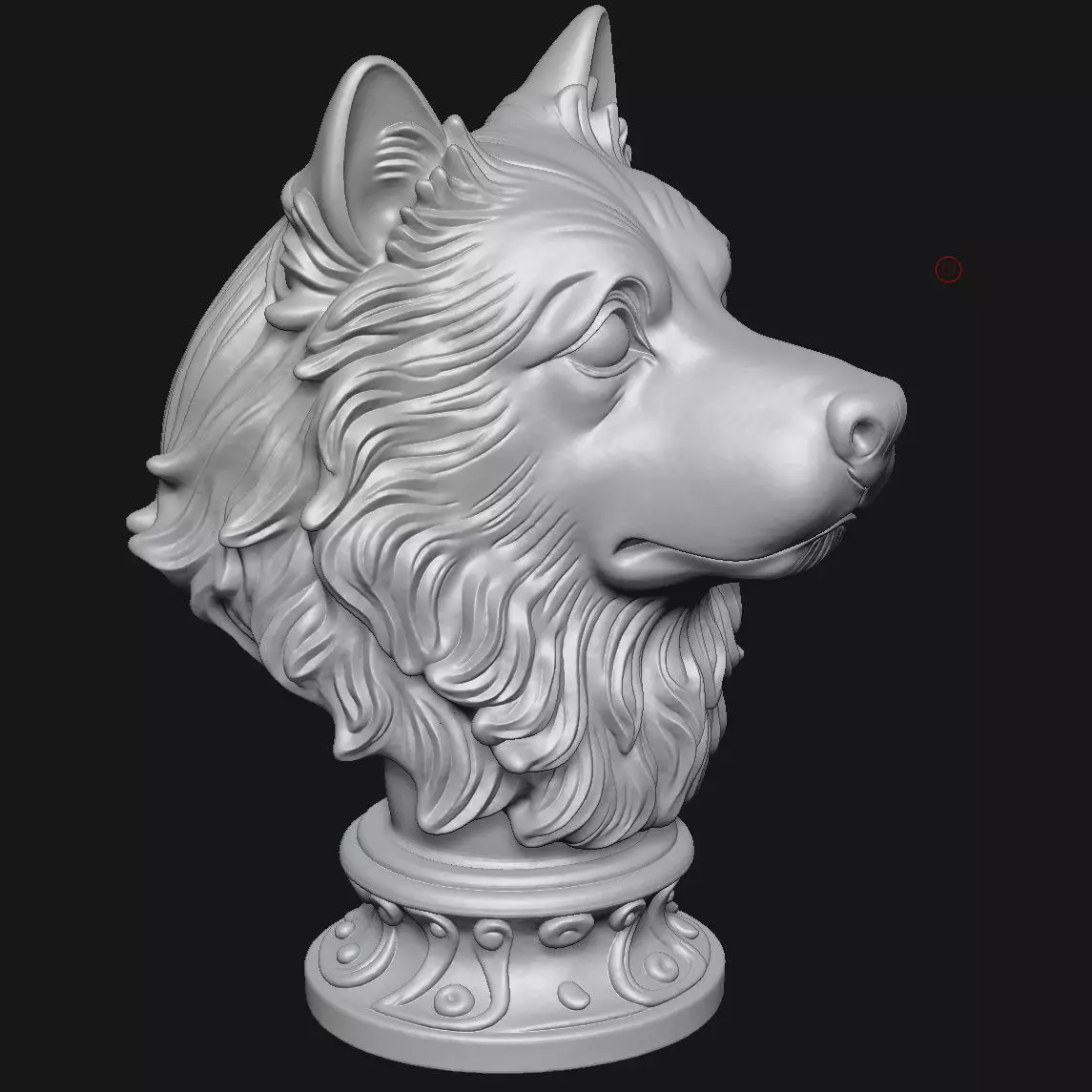 Samoyed head sculpture 3D print model_10