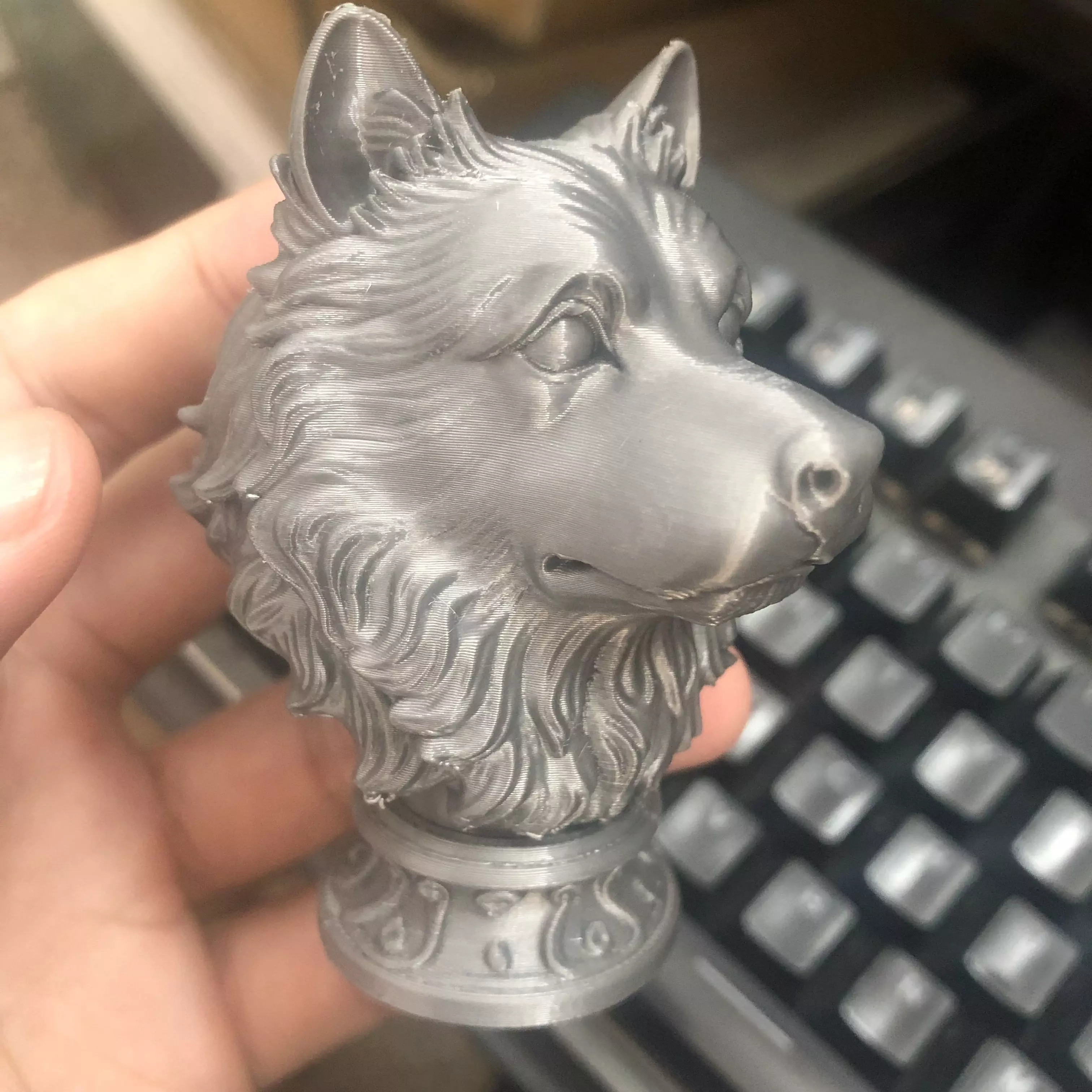 Samoyed head sculpture 3D print model_2