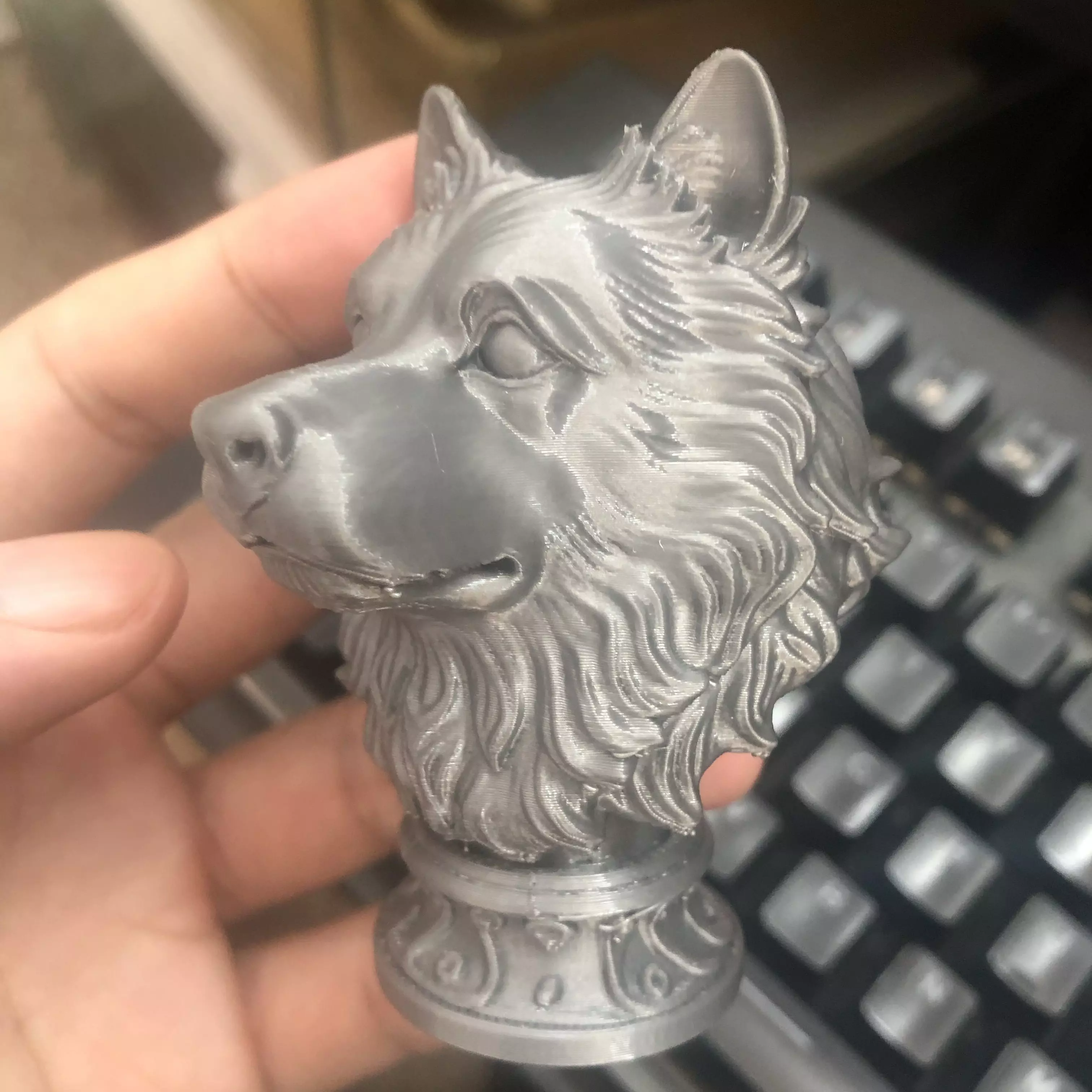 Samoyed head sculpture 3D print model_4