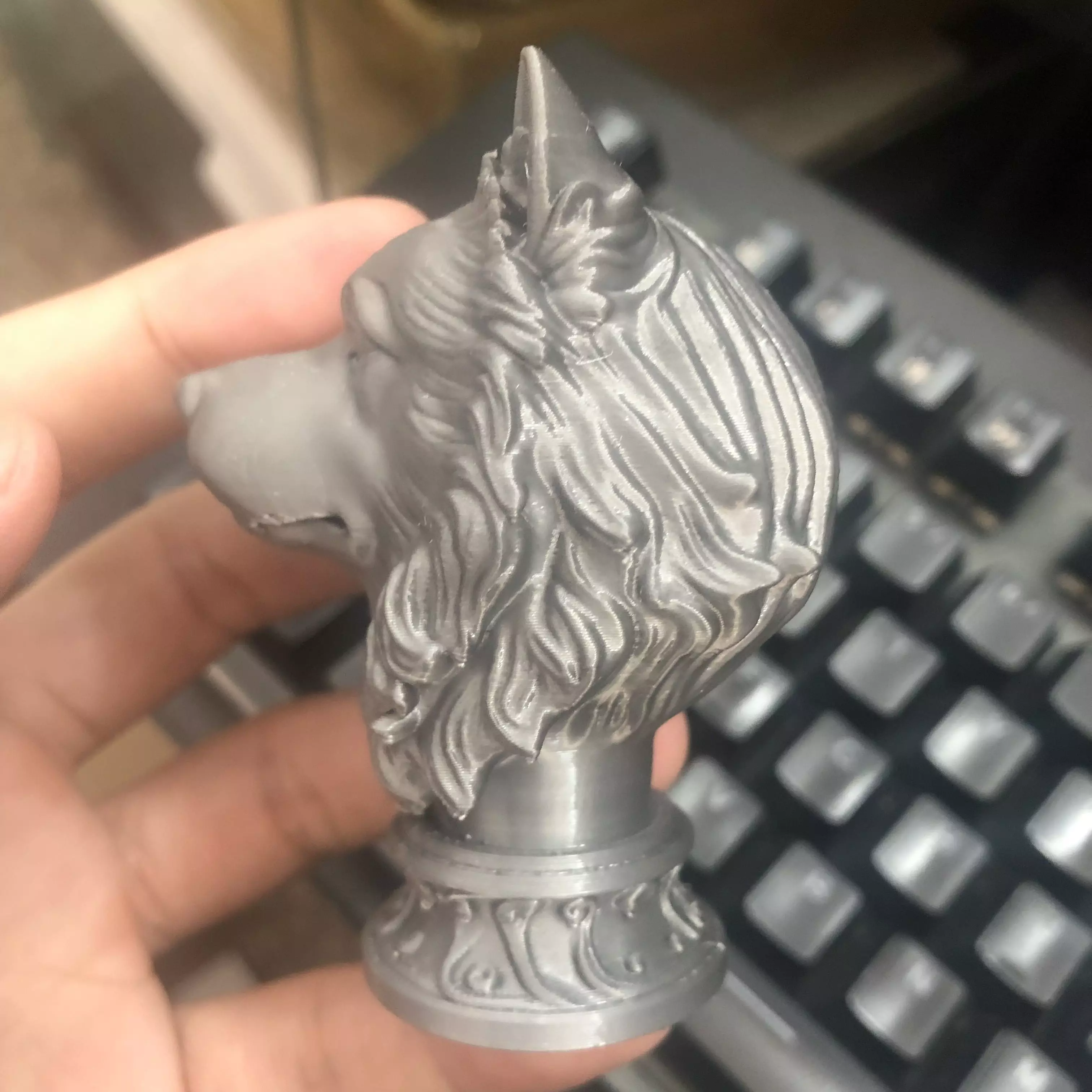 Samoyed head sculpture 3D print model_3