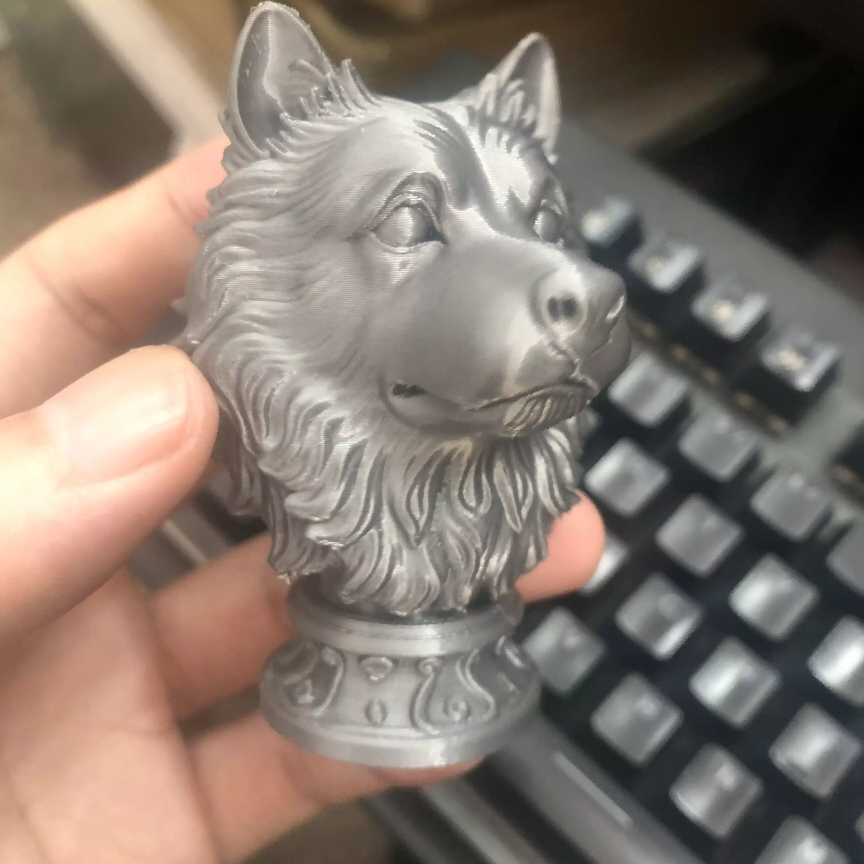 Samoyed head sculpture 3D print model_15