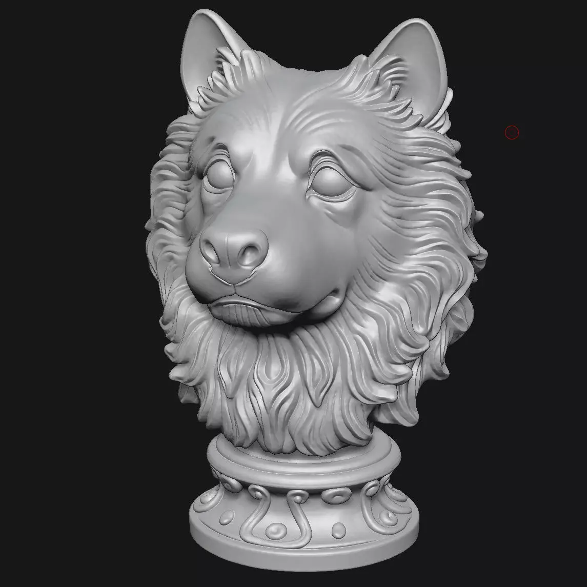 Samoyed head sculpture 3D print model_5