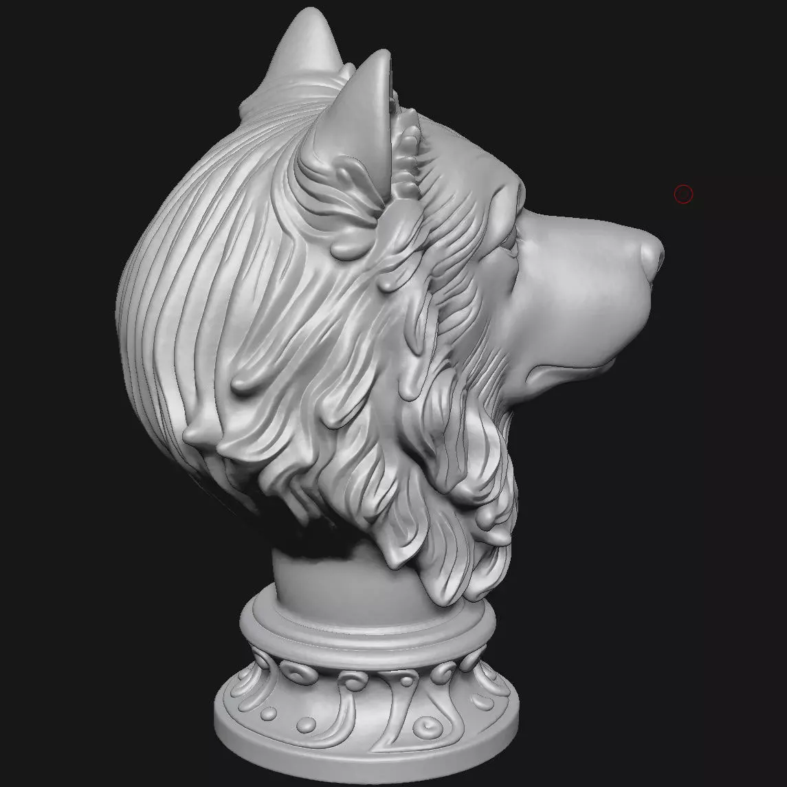 Samoyed head sculpture 3D print model_9