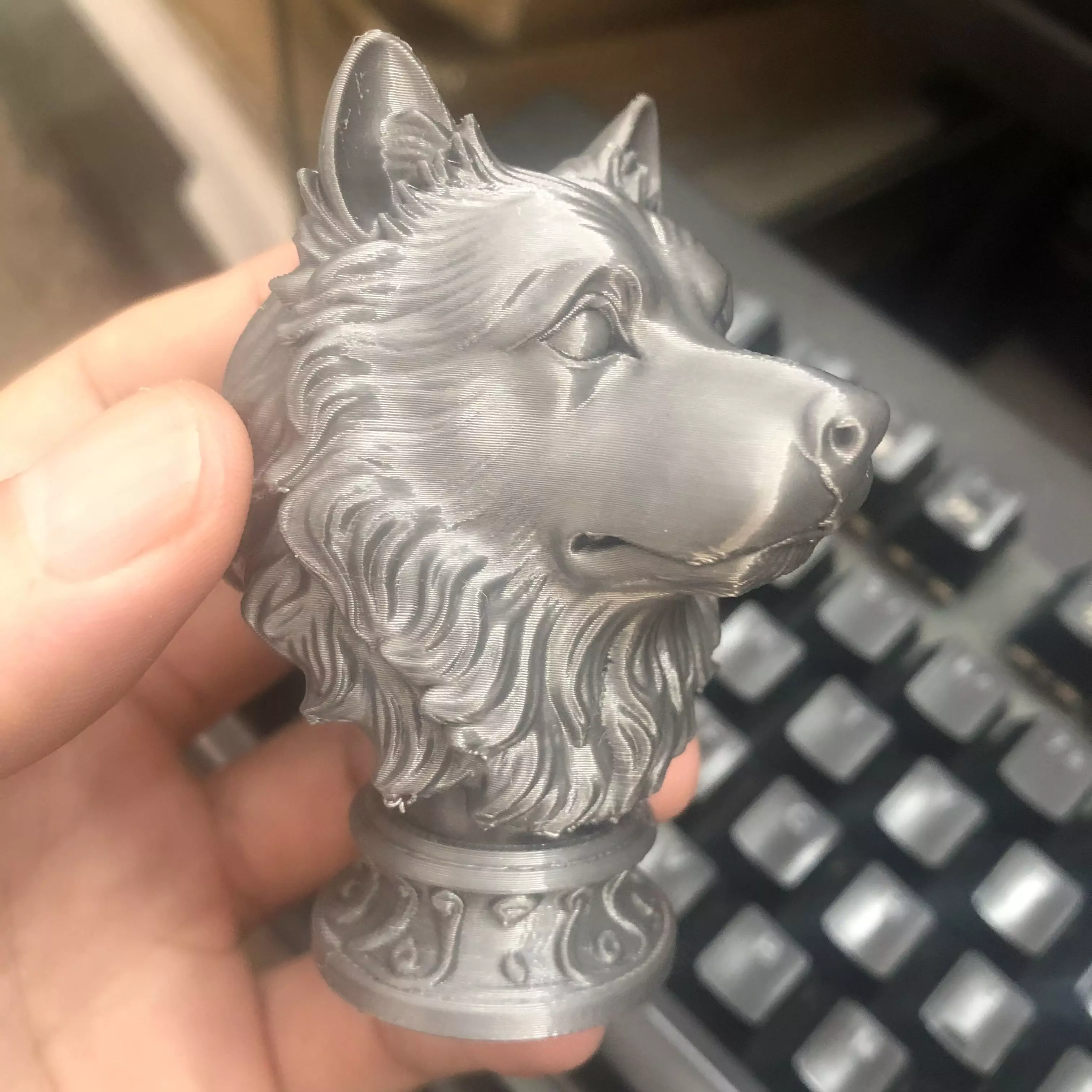 Samoyed head sculpture 3D print model_0