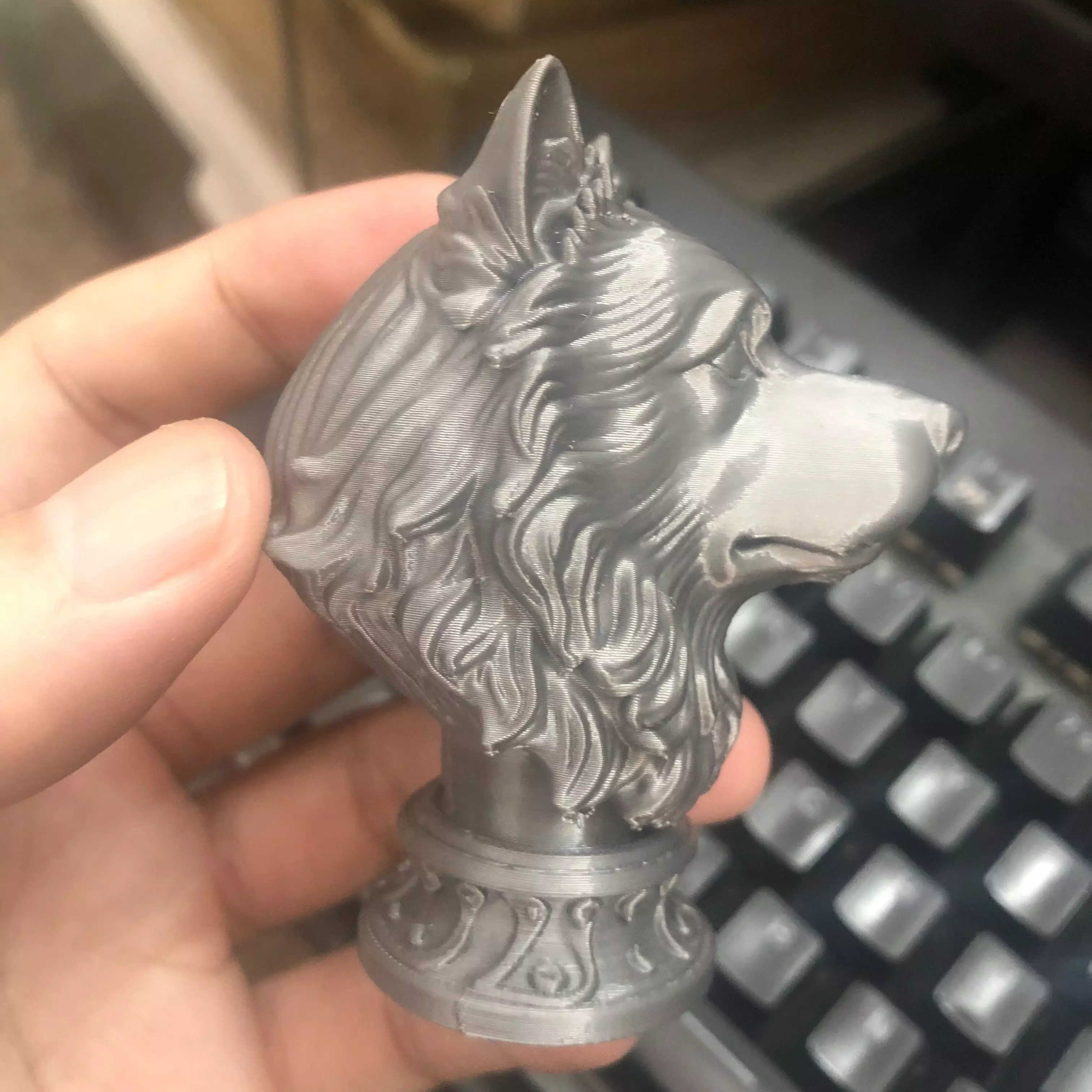 Samoyed head sculpture 3D print model_13