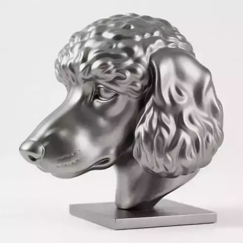 Poodle head sculpture