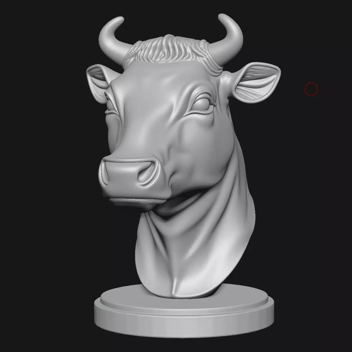 Cow head sculpture 3D print model_1