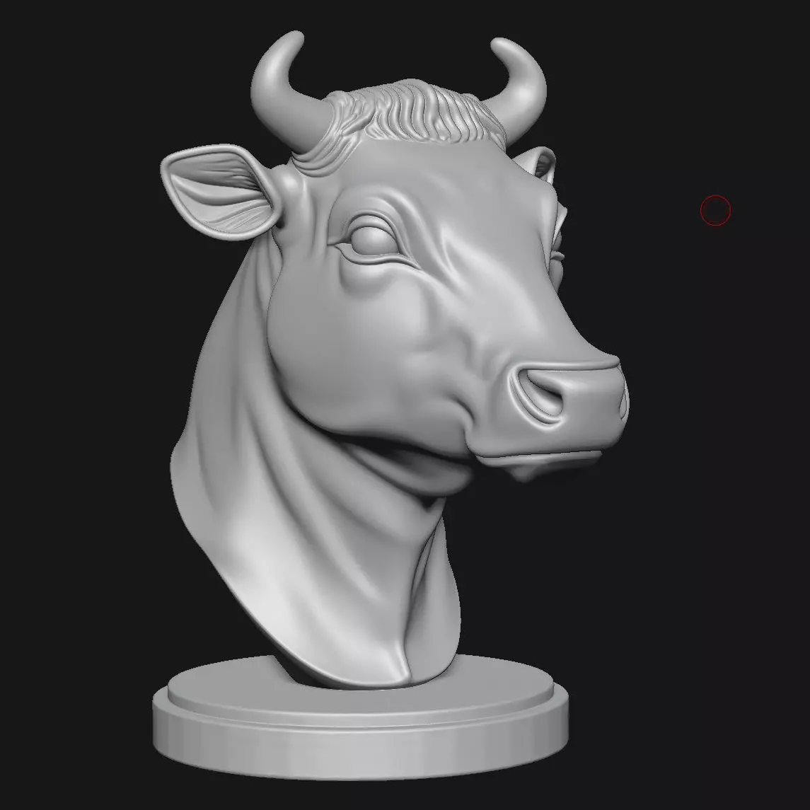 Cow head sculpture 3D print model_2