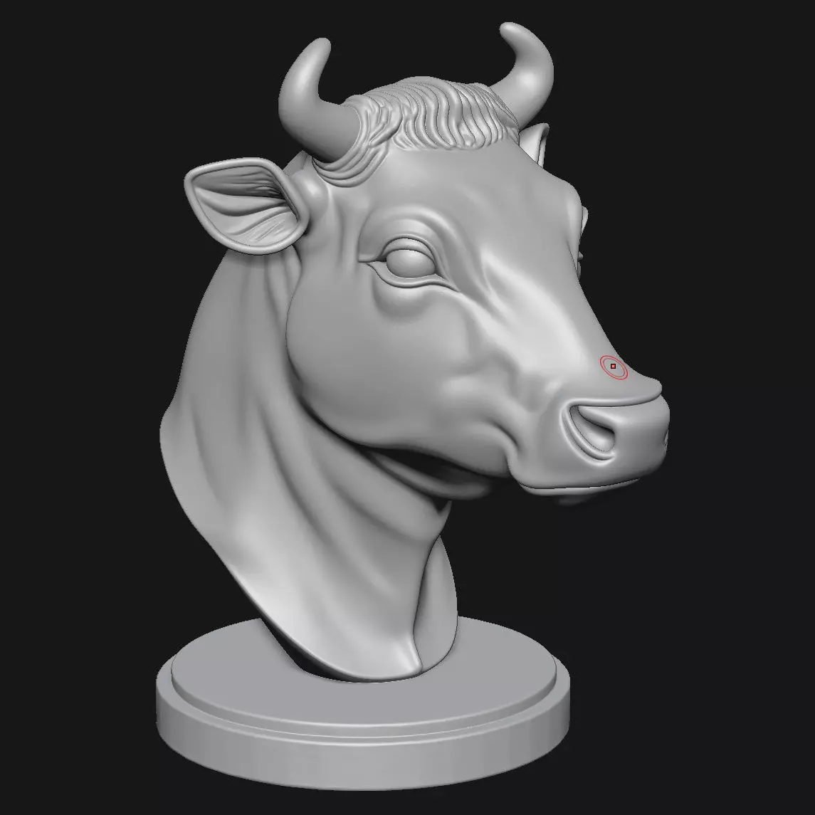 Cow head sculpture 3D print model_10