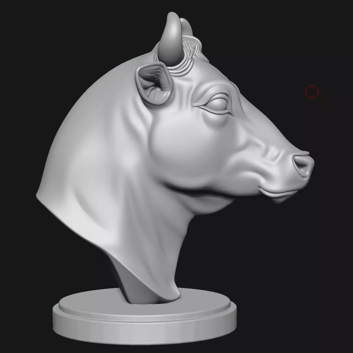 Cow head sculpture 3D print model_3