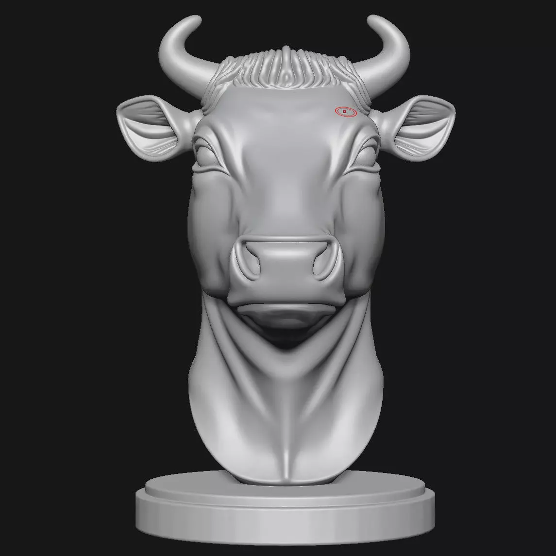 Cow head sculpture 3D print model_8
