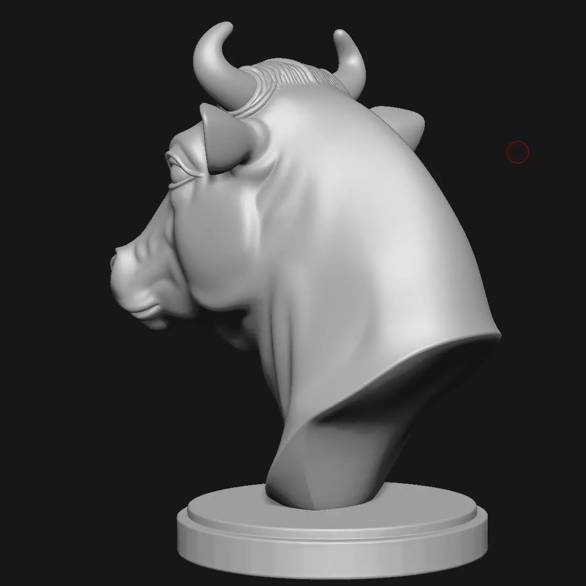 Cow head sculpture 3D print model_5
