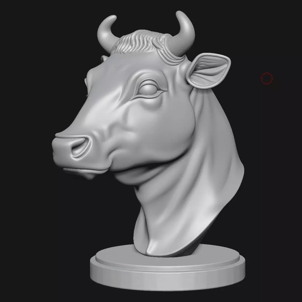 Cow head sculpture 3D print model_7