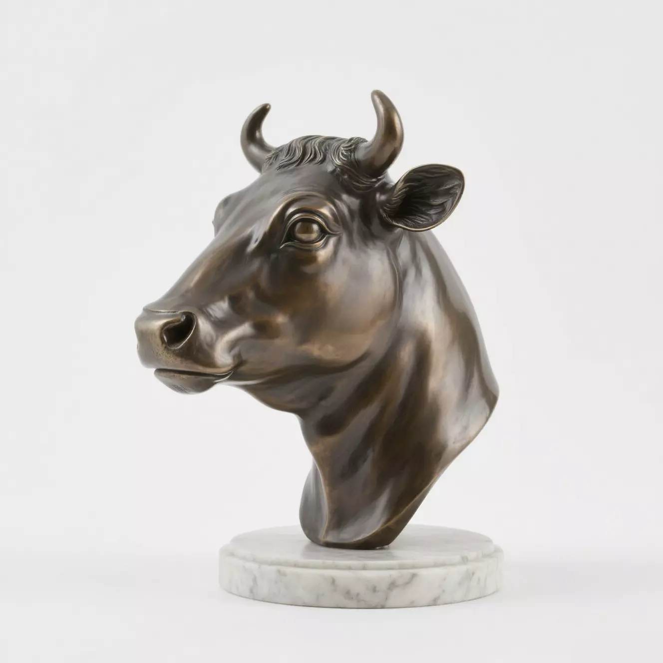 Cow head sculpture 3D print model_0