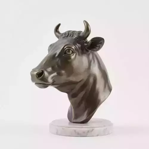 Cow head sculpture