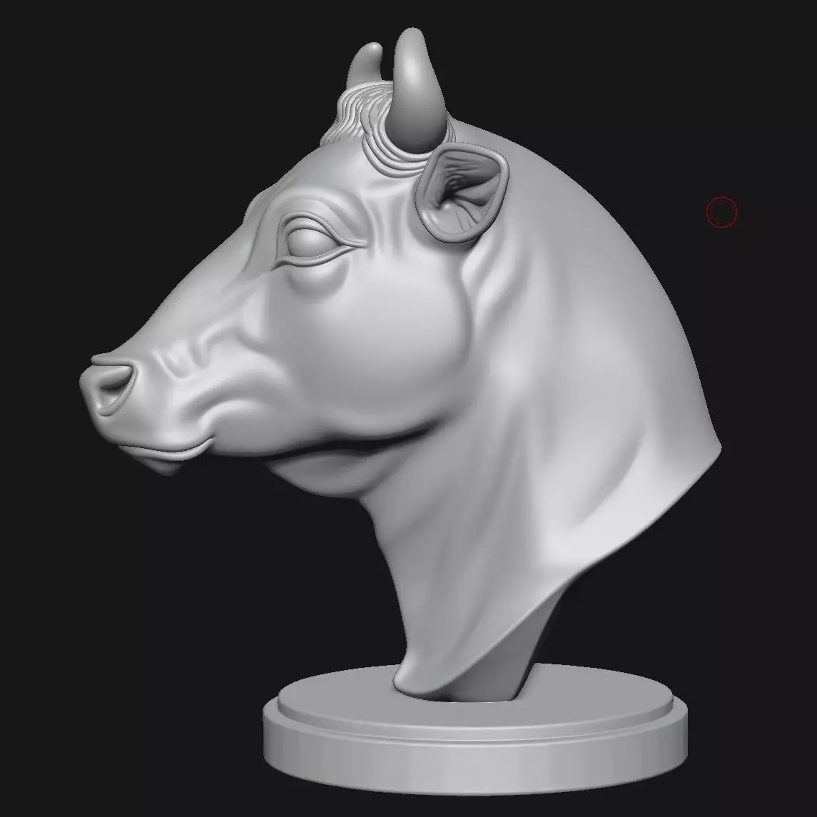 Cow head sculpture 3D print model_6
