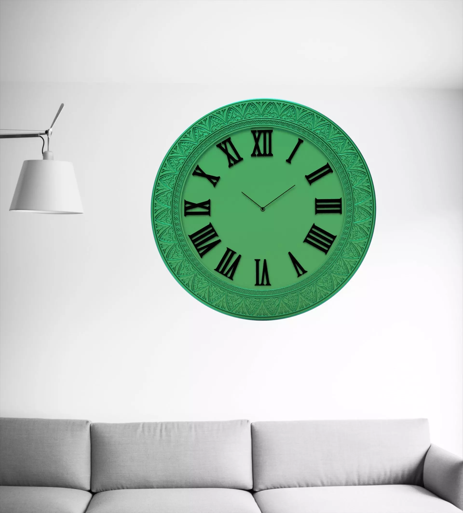 Wall clock 60 cm 3D print model_1