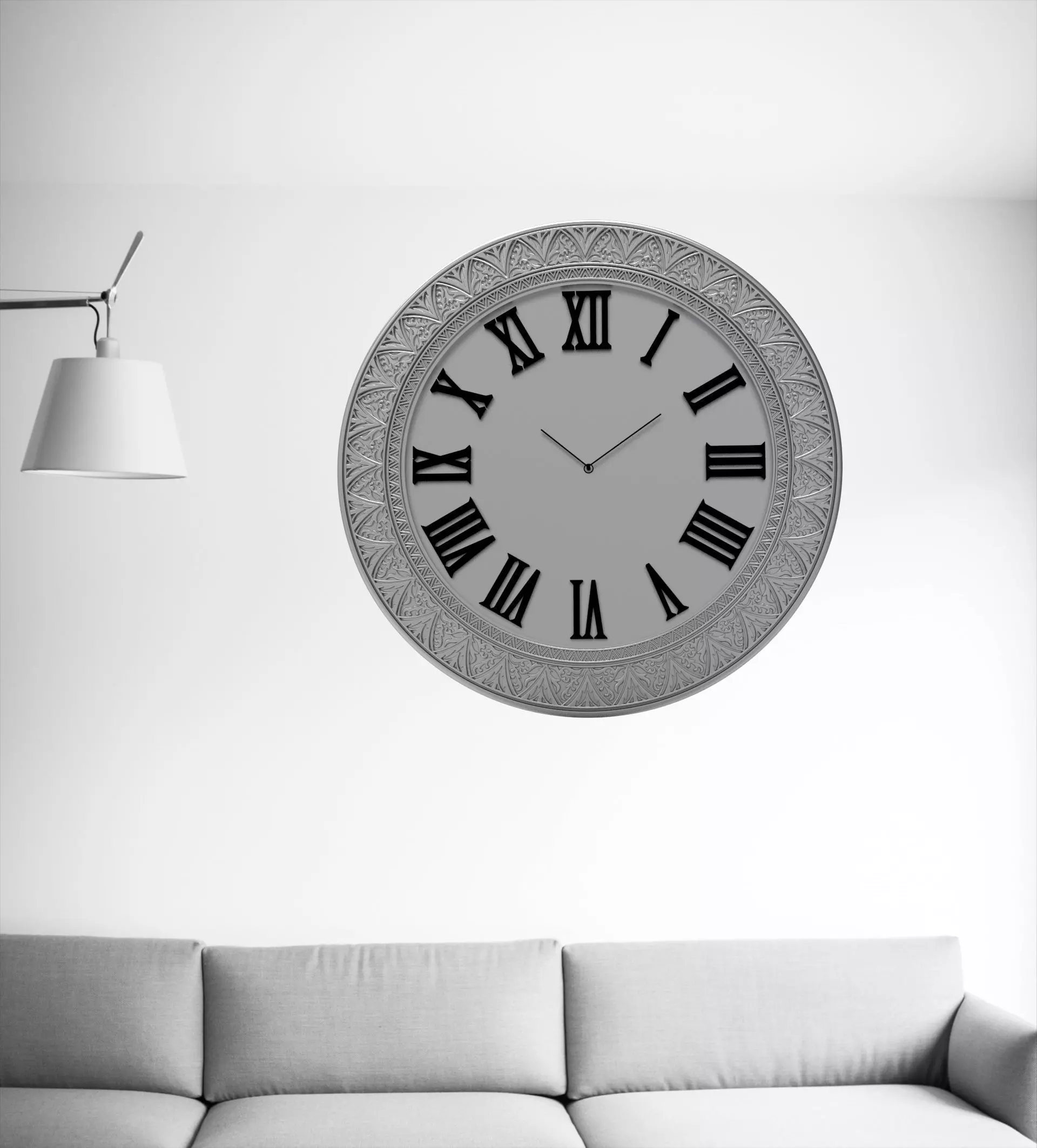 Wall clock 60 cm 3D print model_0