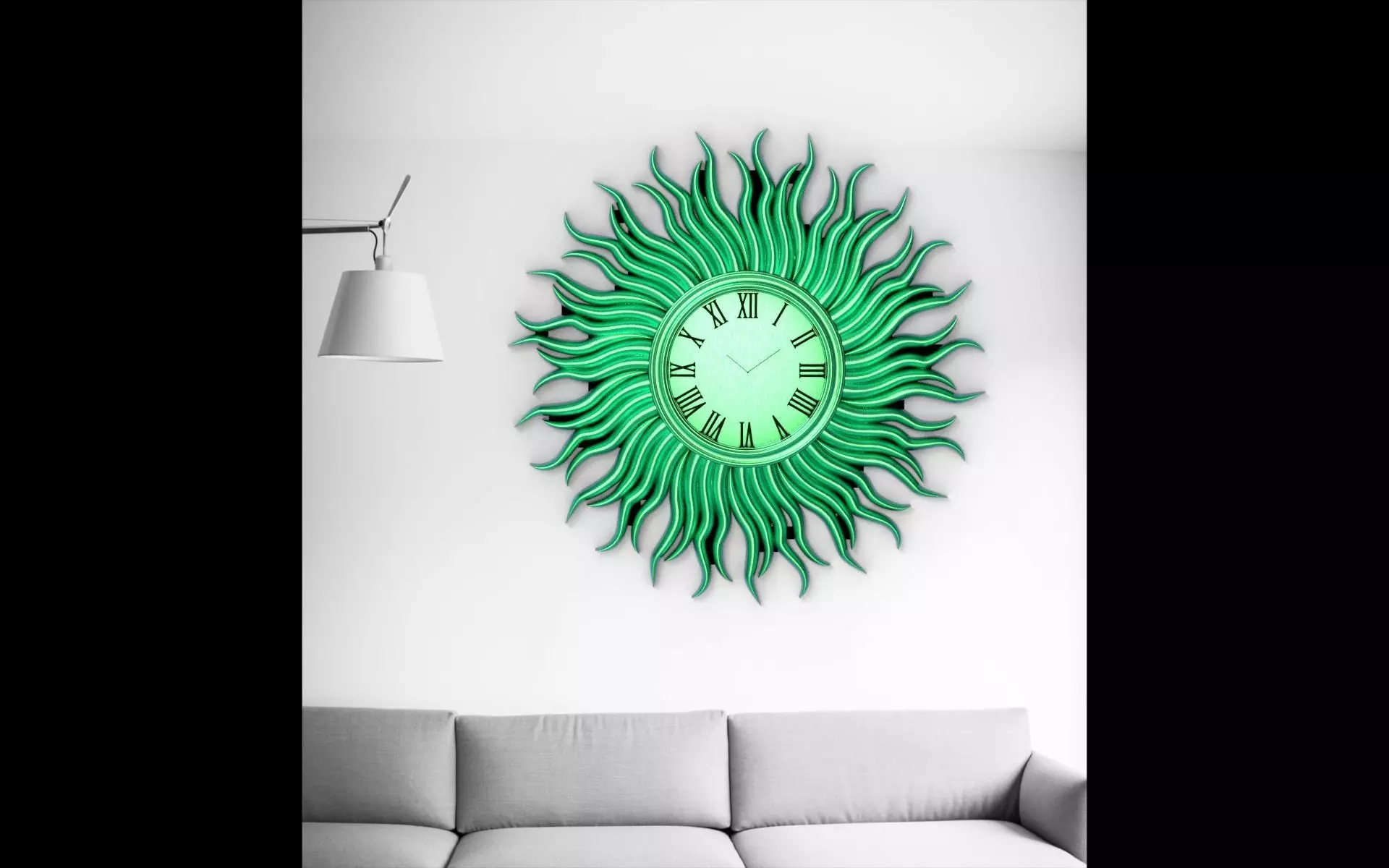 Wall clock 20 cm 3D print model_1